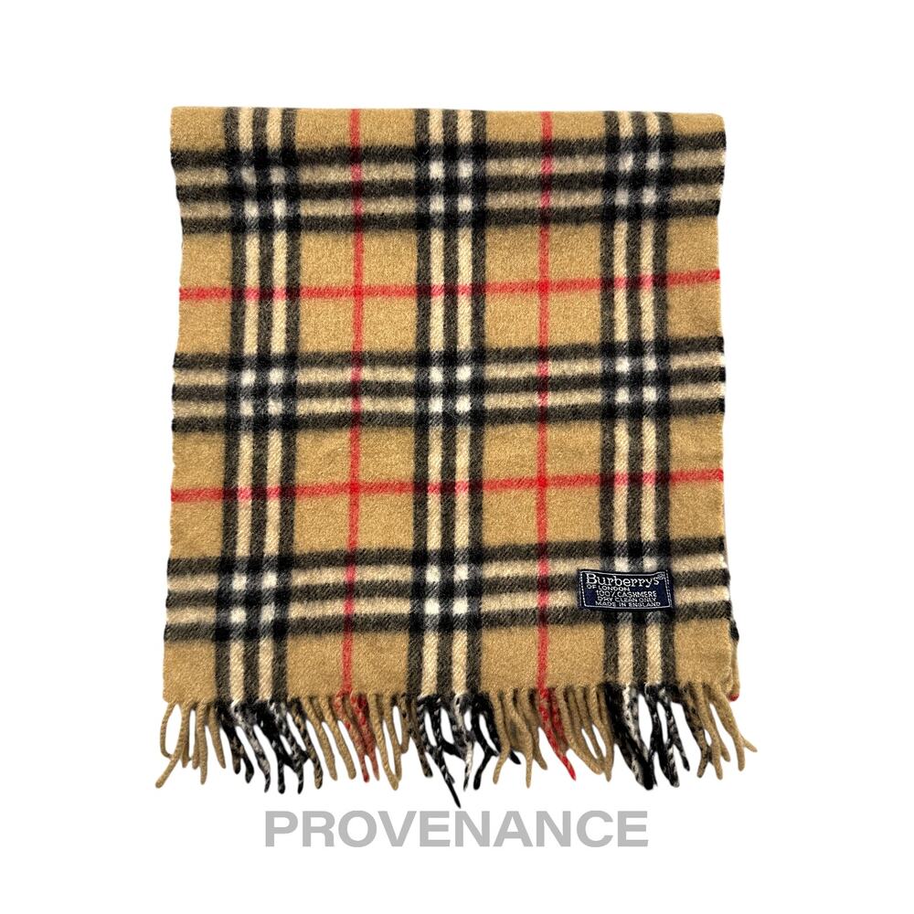 🔴 Vintage Burberrys Scarf Nova Check 100% Cashmere Camel